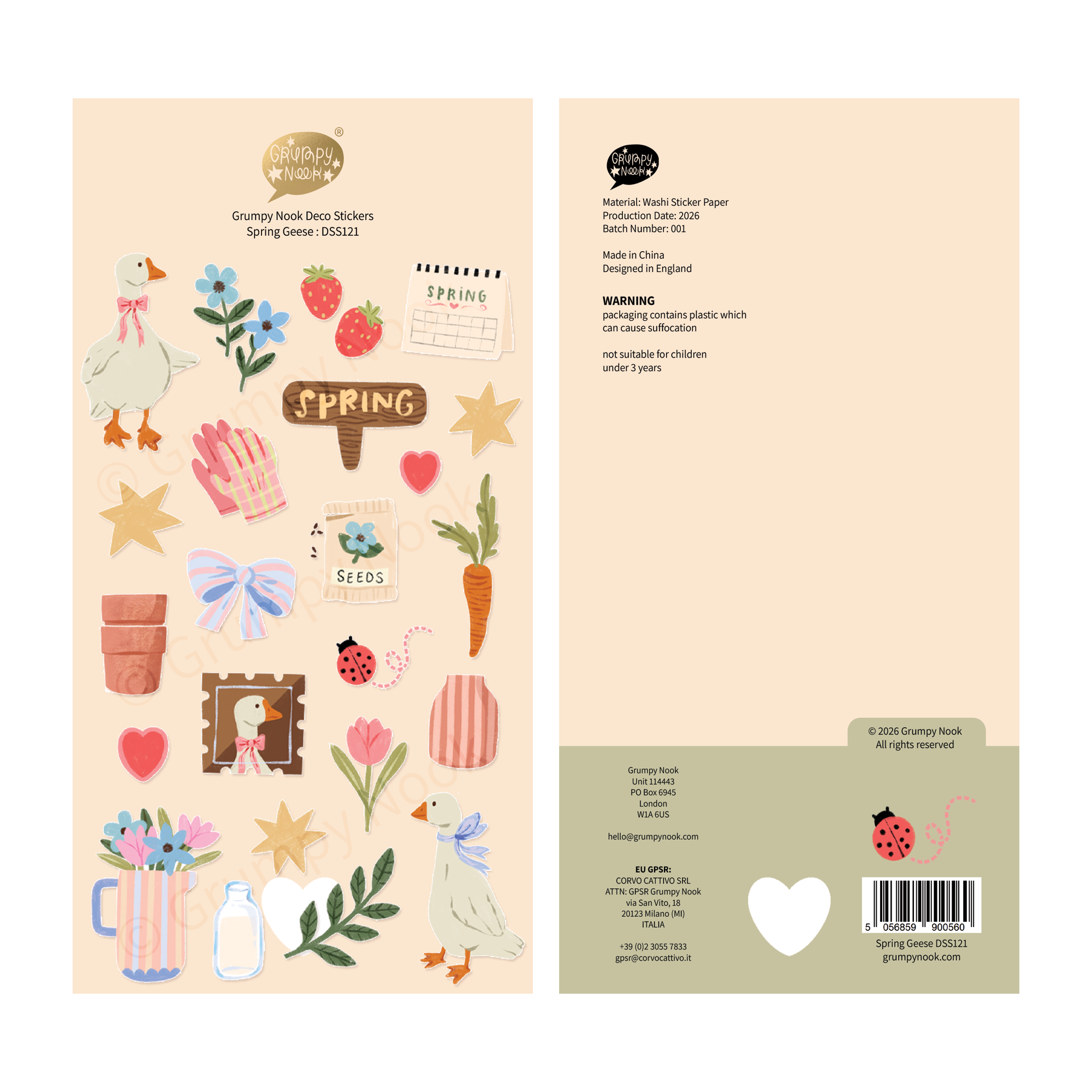 PRE ORDER: Spring Geese Deco Sticker Sheet: Case of 10