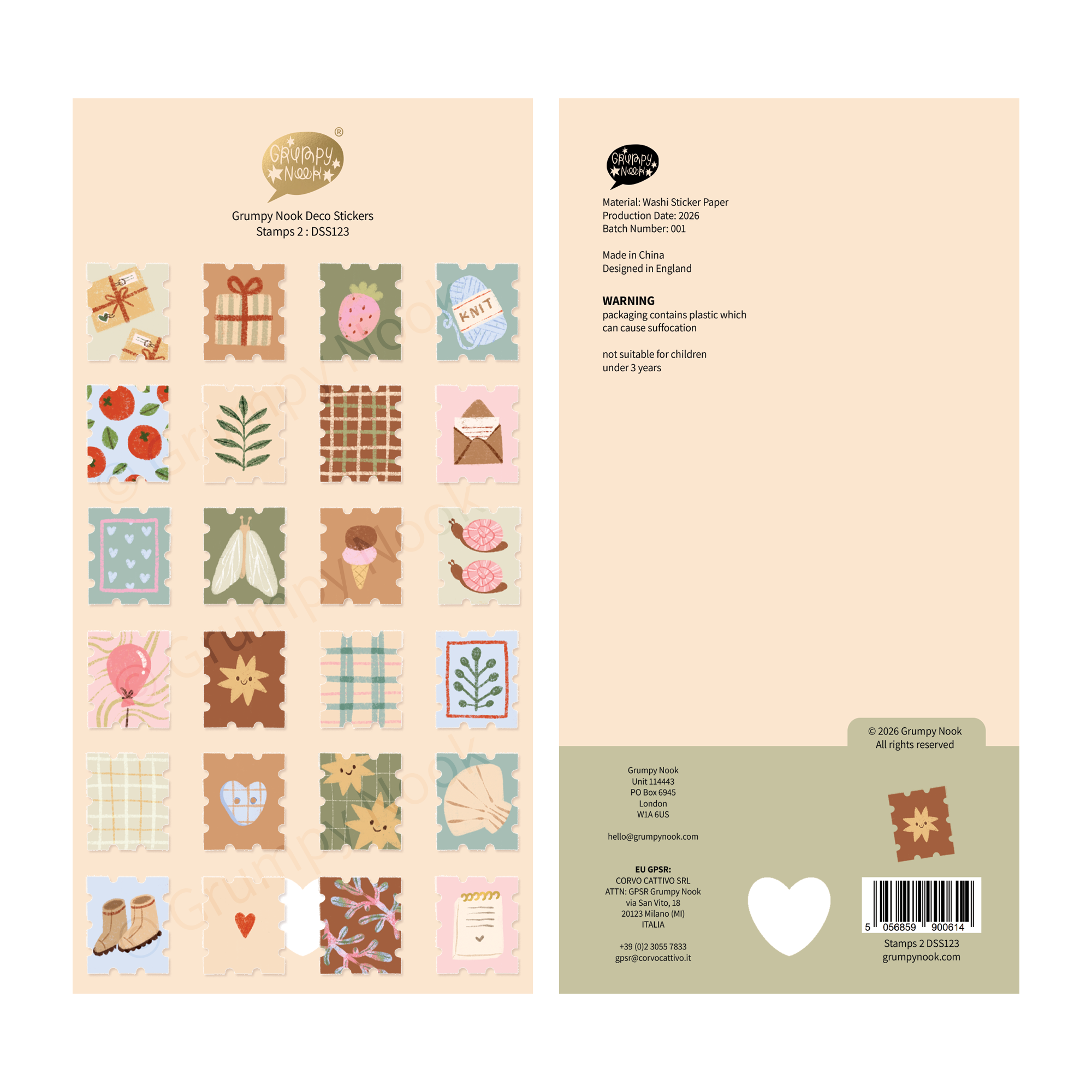 PRE ORDER: Stamps 2 Deco Sticker Sheet: Case of 10