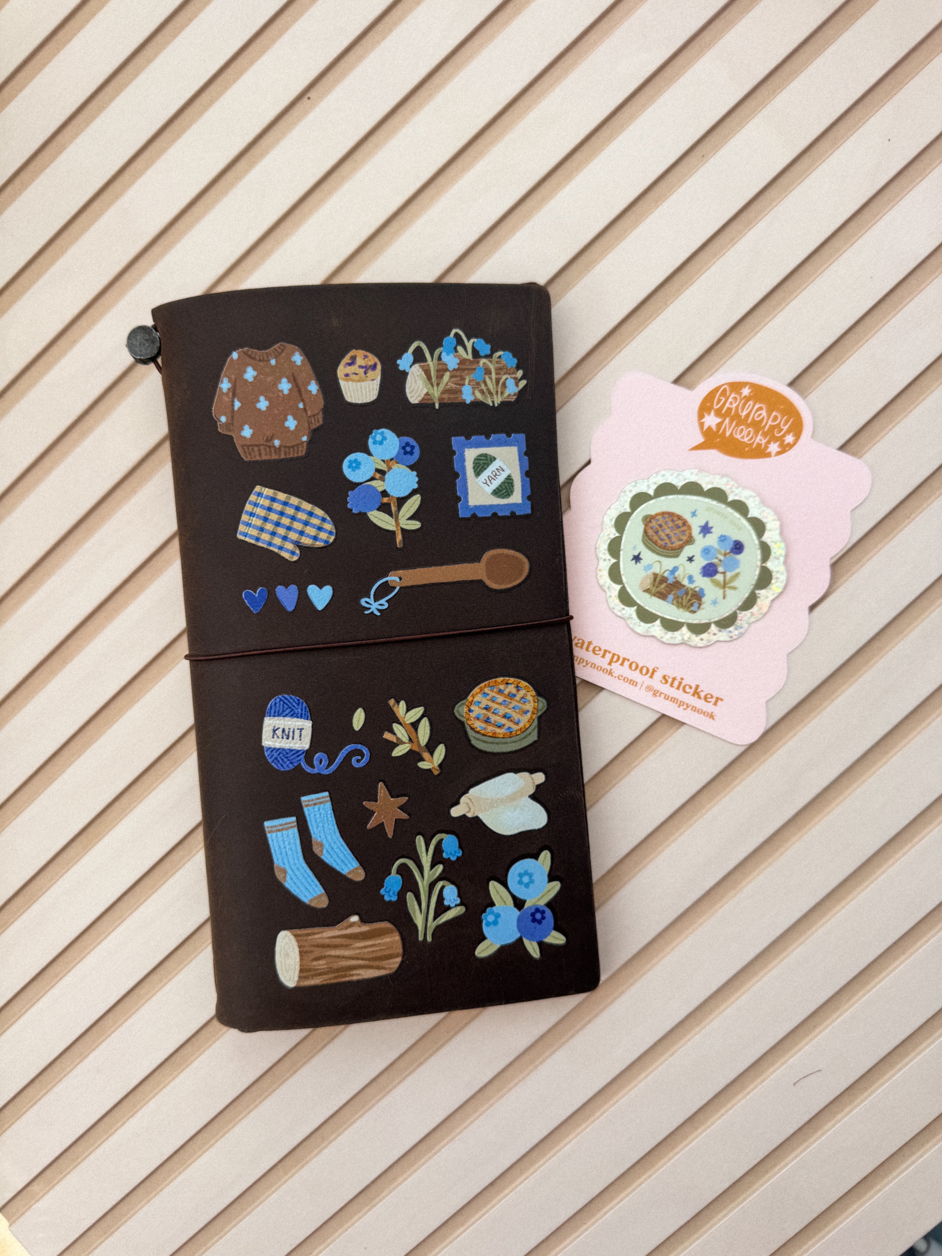 Blueberry Cottage Travelers Notebook Permanent Decal: Case of 15