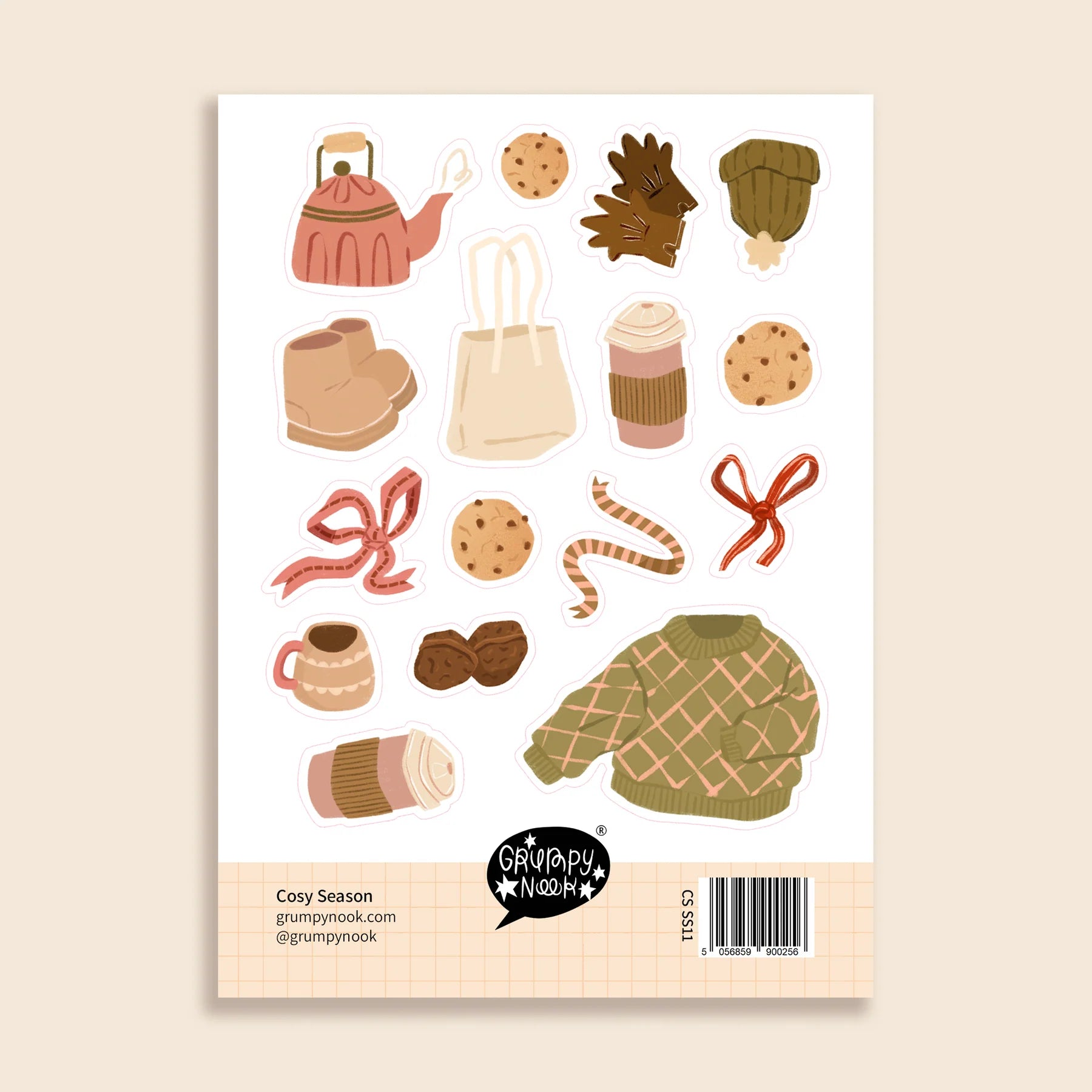 Cosy Season Sticker Sheet: Case of 10