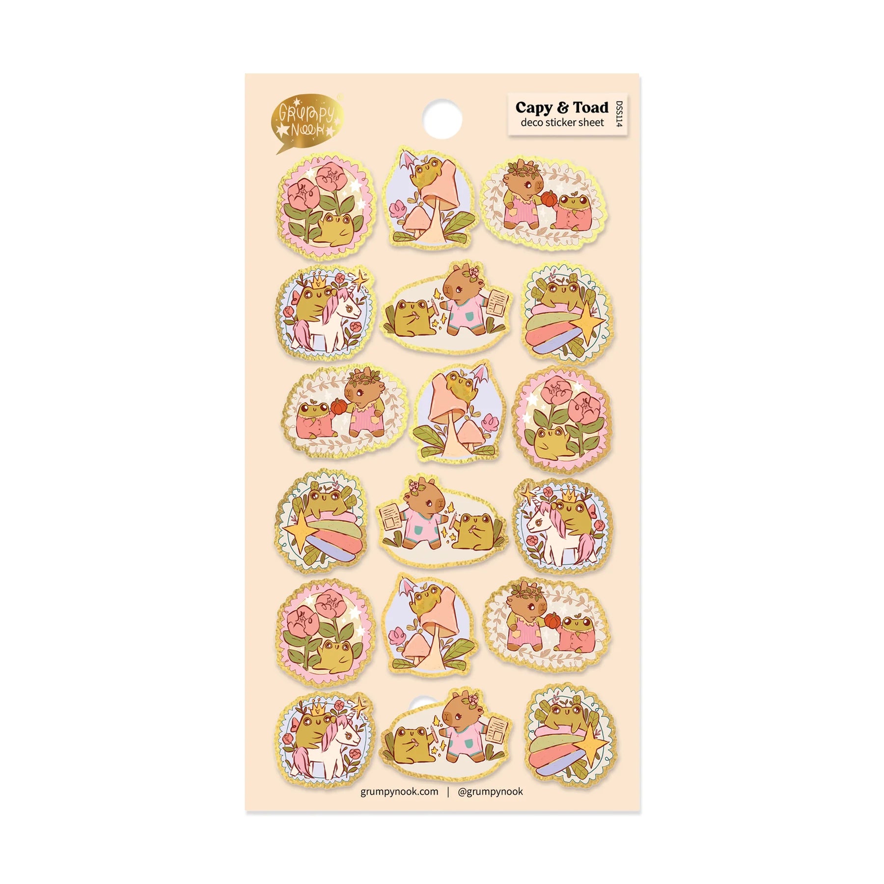 Capy and Toad Deco Sticker Sheet: Case of 10