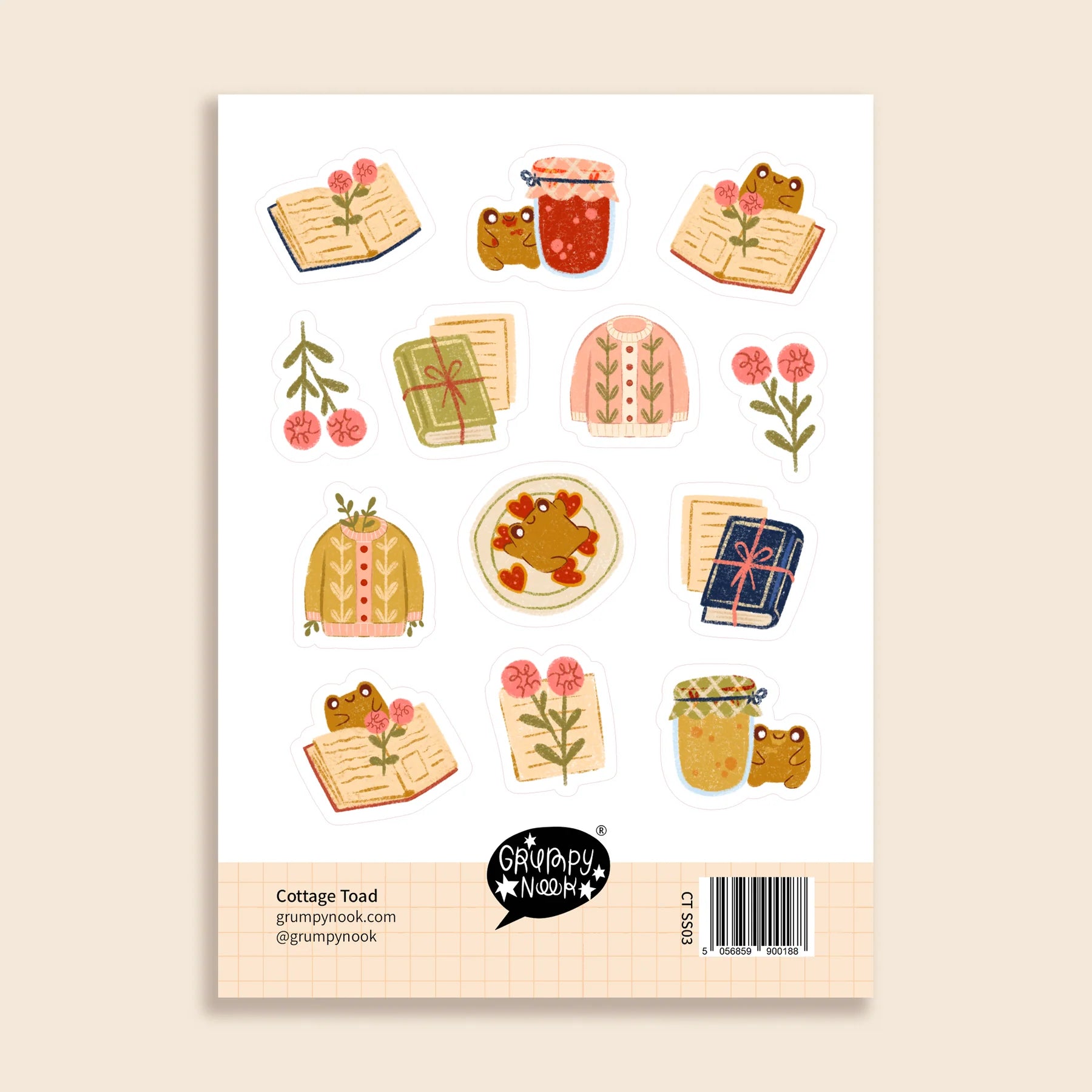 Cottage Toad Sticker Sheet: Case of 10