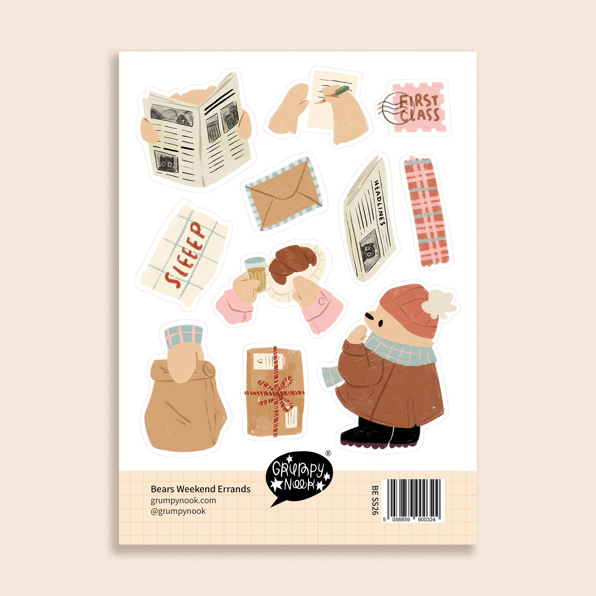 Bears Weekend Errands Sticker Sheet: Case of 10