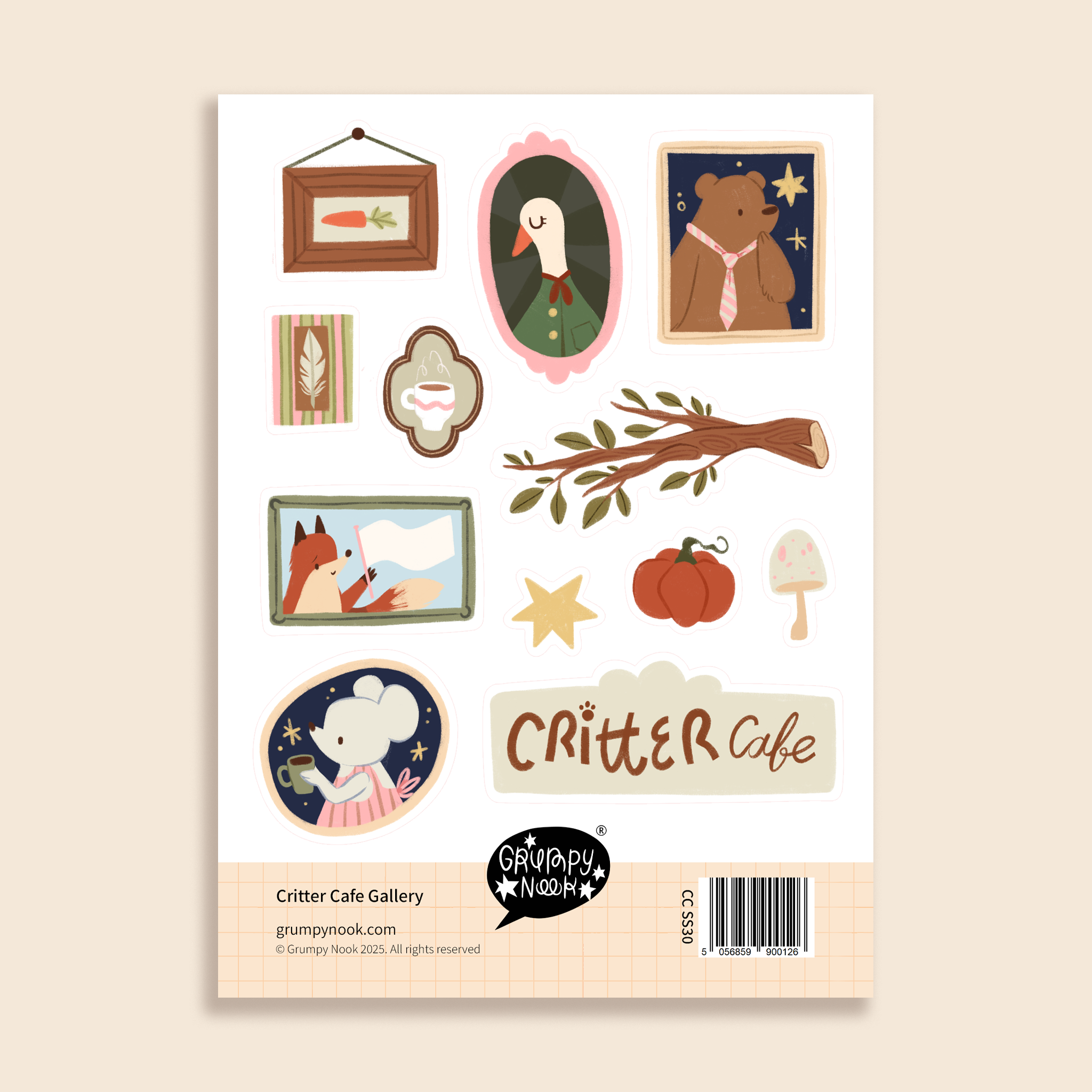 Critter Cafe Gallery Sticker Sheet: Case of 10