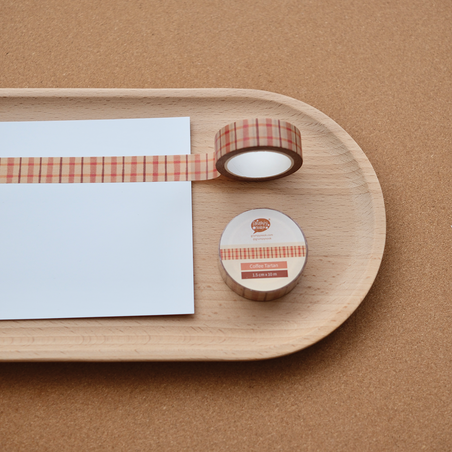 BACK ORDER: Coffee Tartan Washi Tape: Case of 10