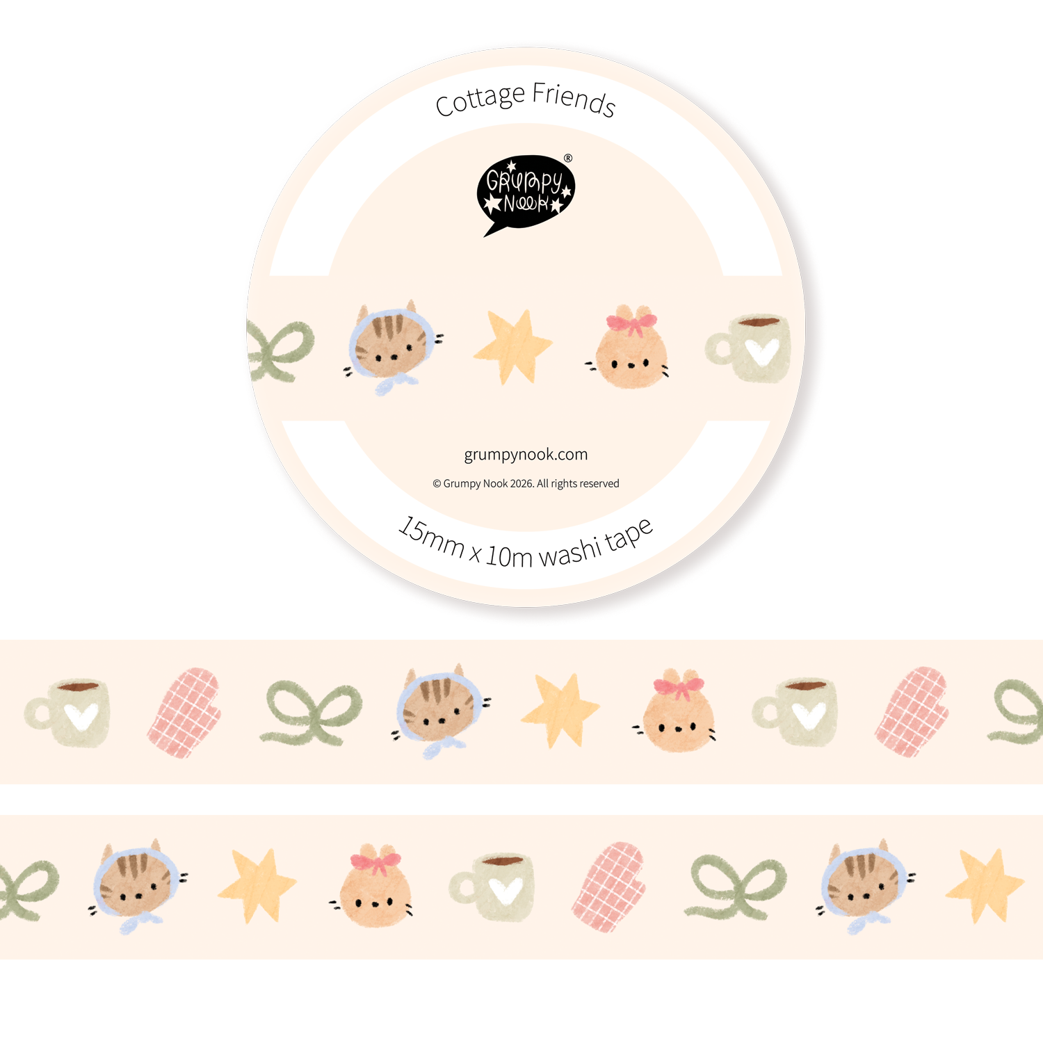 PRE ORDER Cottage Friends Washi Tape: Case of 10