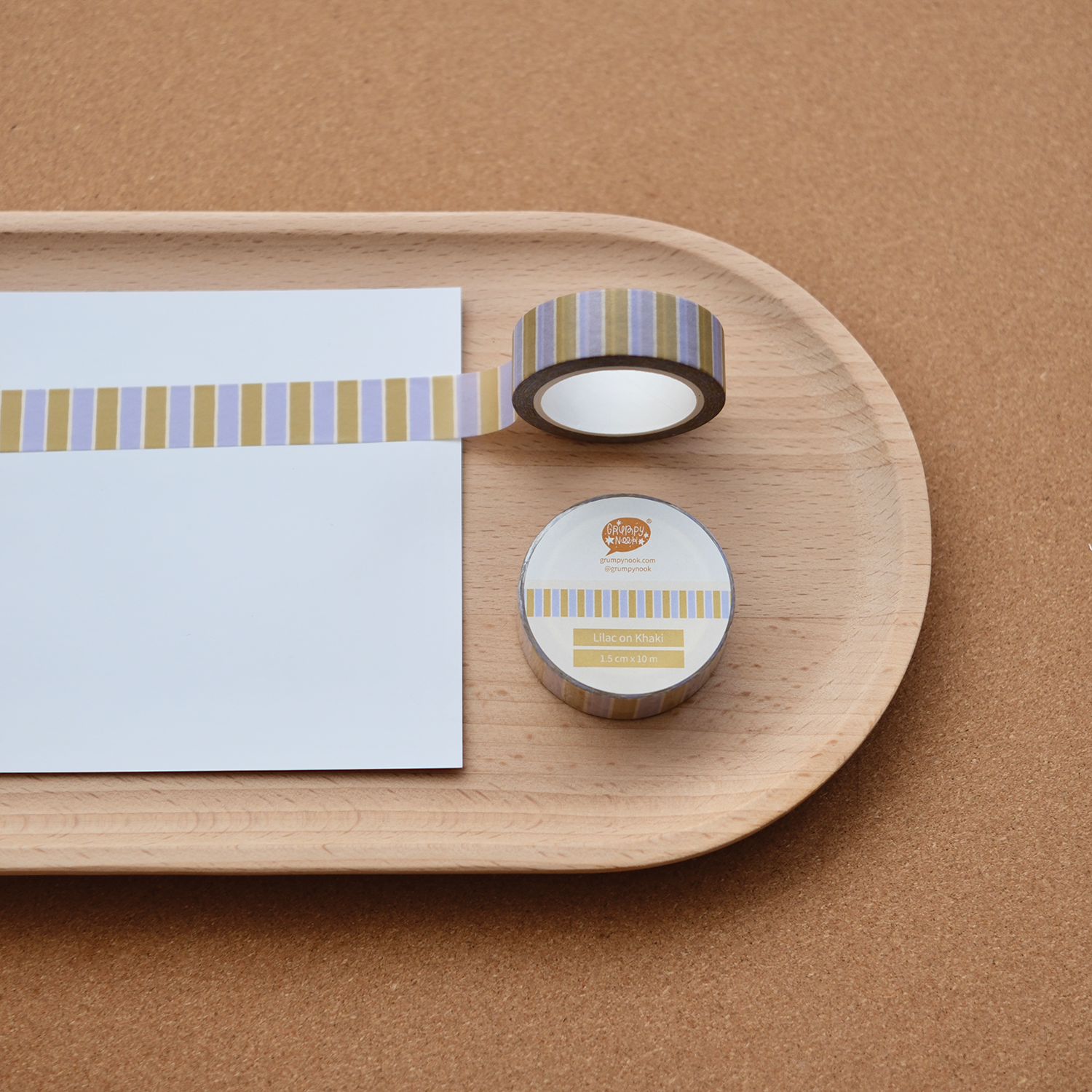 Lilac on Khaki Washi Tape: Case of 10