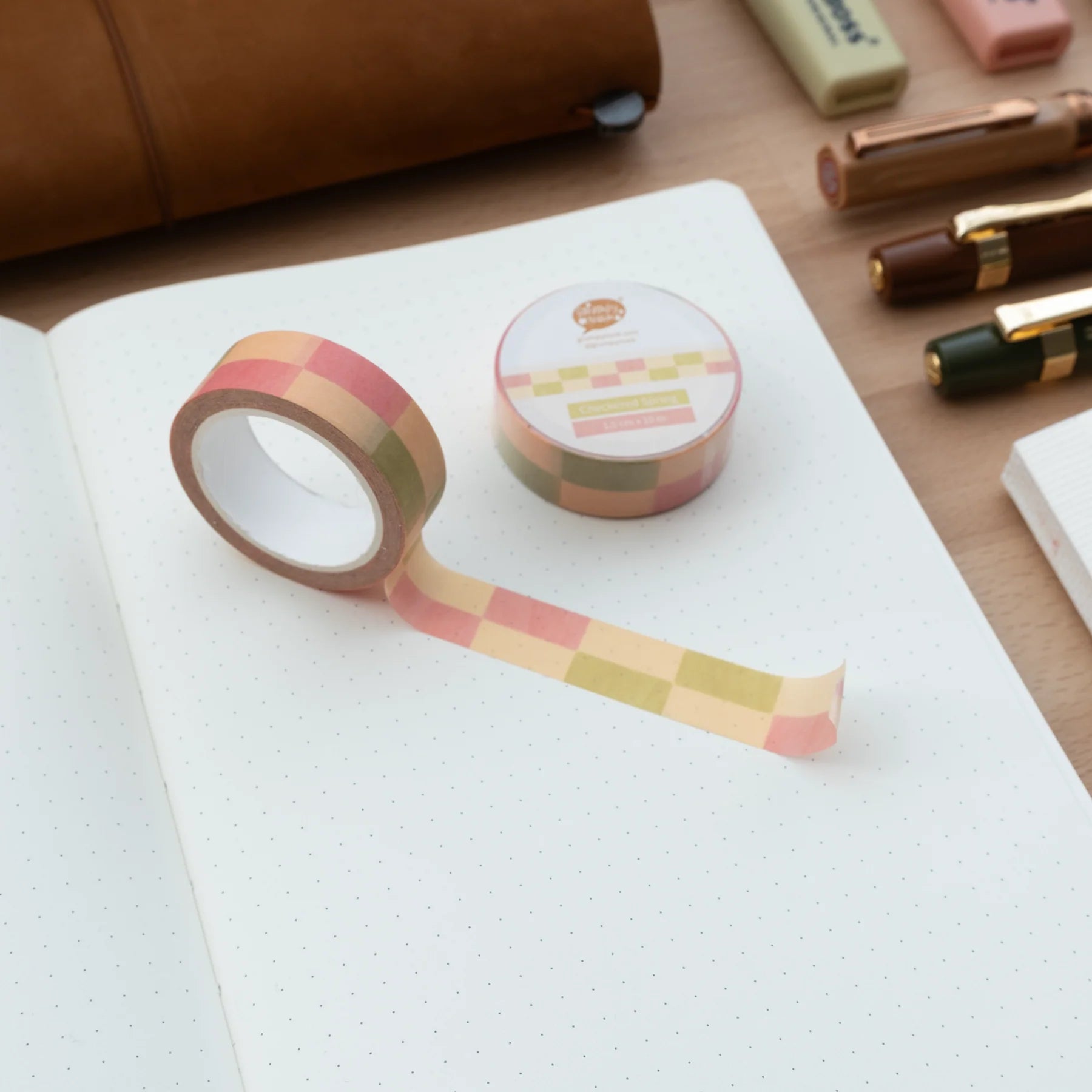 Checkered Spring Washi Tape: Case of 10